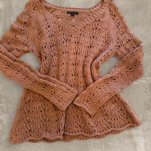 American Eagle Outfitters V-Neck Sweater in Pink